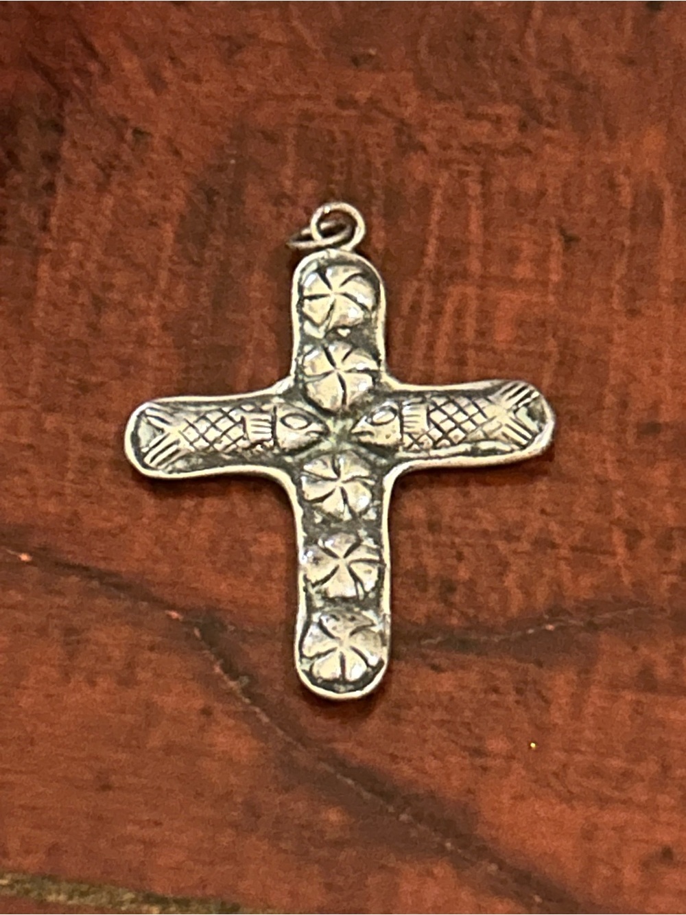 Retired James Avery 5 Loaves 2 Fish Cross Pendant Sterling Silver